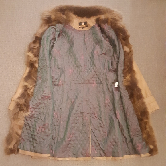 Bordigy Genuine Brown Leather/ Fur Midlength Coat- Women's Size S/M - Picture 7 of 13